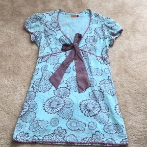 Voile Mini Floral Dress. Size Medium